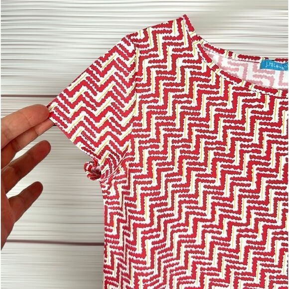 J.McLaughlin A-Line Summer Dress Short Sleeve Raspberry Red Girls Size 8 - Picture 3 of 11